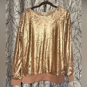 Jess Lea Champagne (Rose Gold) Sequin Pullover Sweatshirt